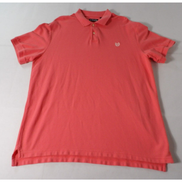 Chaps Mens XL Polo Shirt Coral Bright Orange Short Sleeve Casual Golf Vacay Prep - Picture 1 of 11